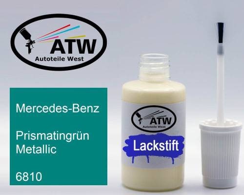 Mercedes-Benz, Prismatingrün Metallic, 6810: 20ml Lackstift, von ATW Autoteile West.